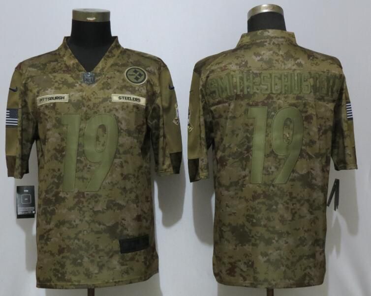 Men Pittsburgh Steelers #19 Smith-schuster Nike Camo Salute to Service Limited NFL Jerseys